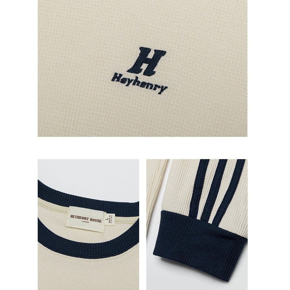 Line Sleeve Waffle Long Sleeve T-Shirt HH7001