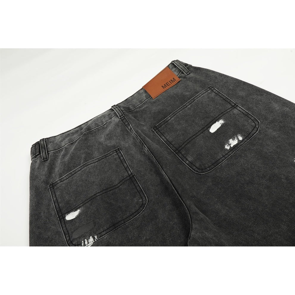 Paint Splashed Ink Distressed Jeans MW10340