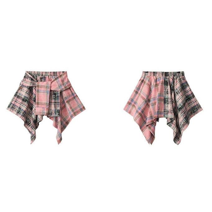 Irregular Design Plaid Babes Skirt NR7003