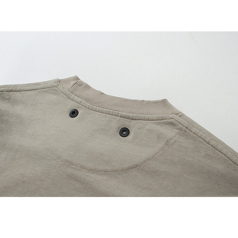 Patch Embroidered Stained Washed Long Sleeve T-shirt MW10248