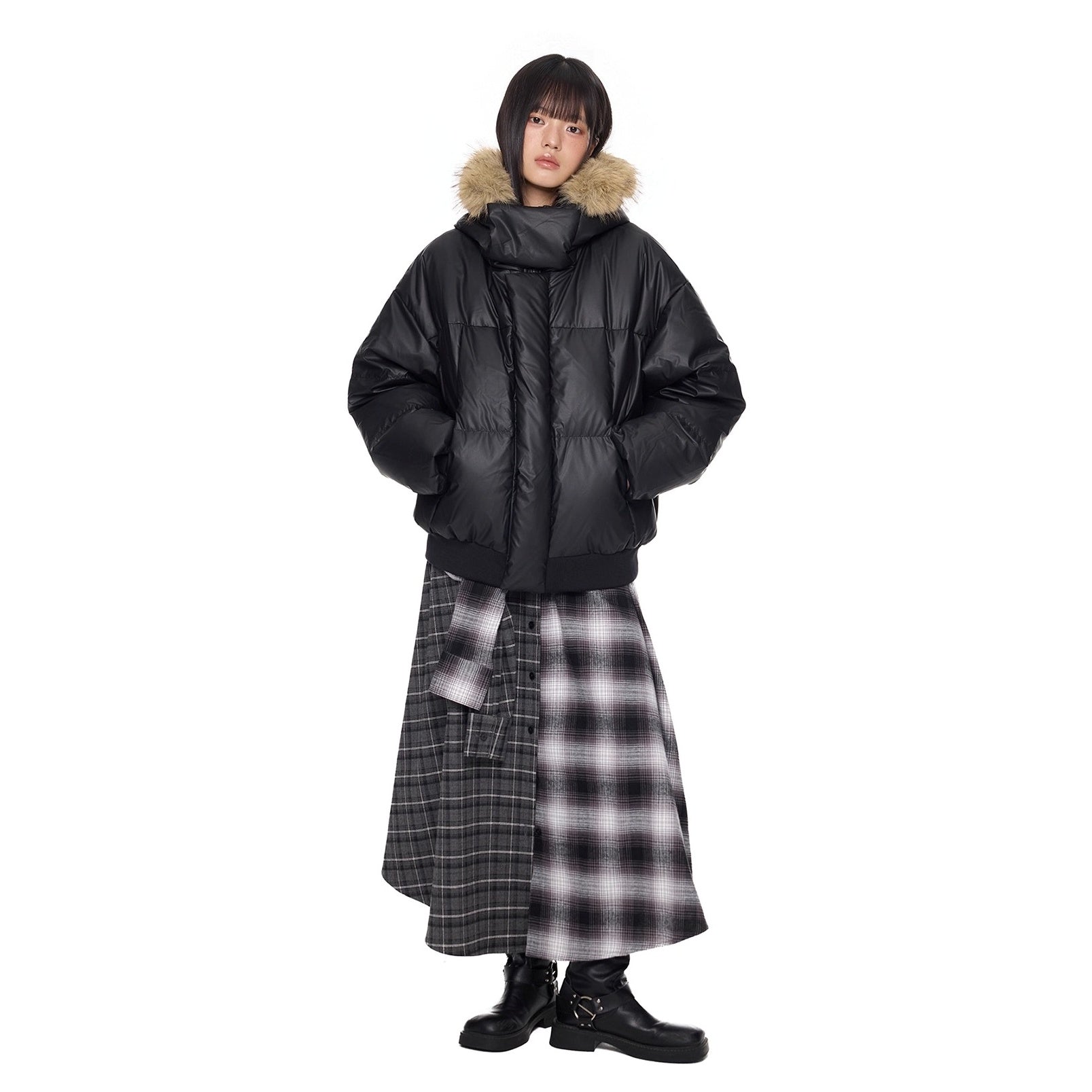 Volume Fur Collar Hooded Down Jacket EZ295