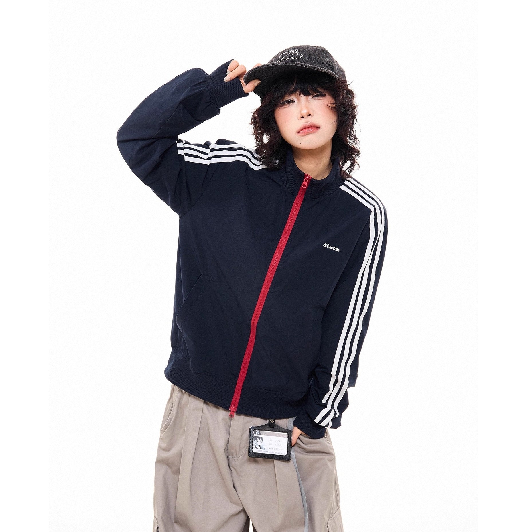 Three-bar Contrast Track Jacket MW10278