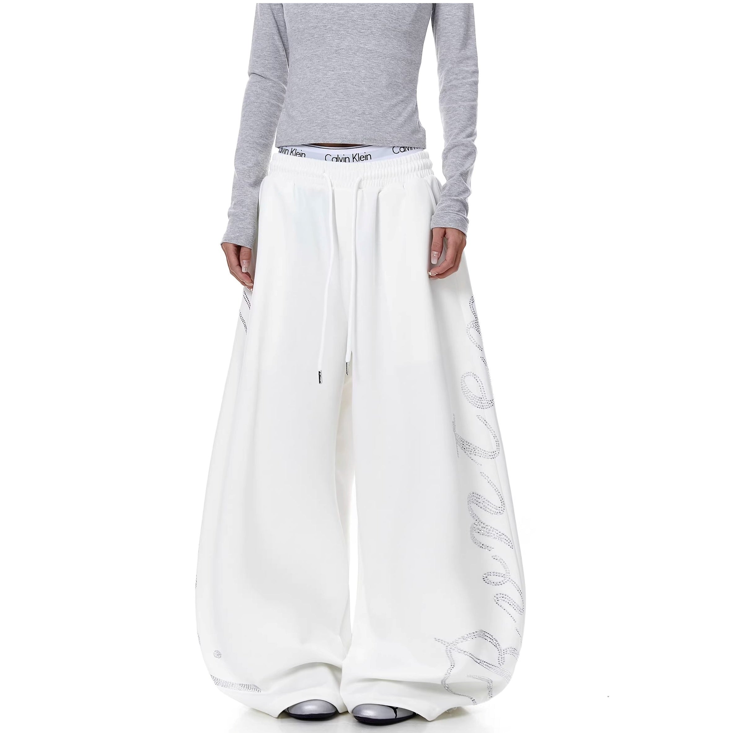 ラインストーンスウェットパンツ MW10331