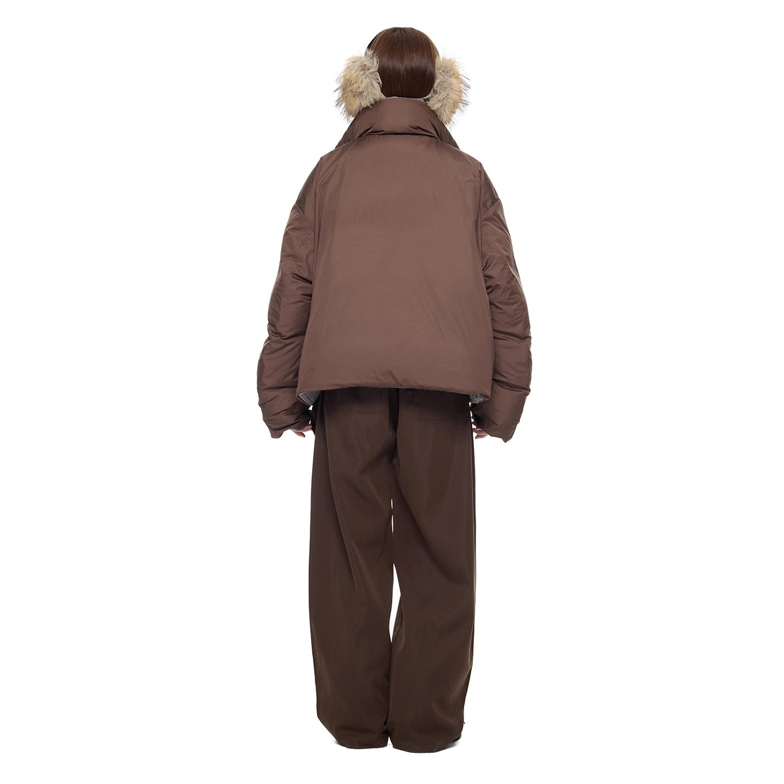 Reversible Plaid Down Jacket EZ299