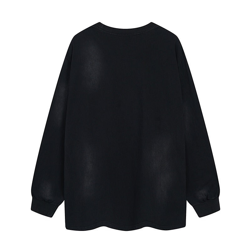 Washed Patch Embroidered Long-Sleeve T-shirt MW10246