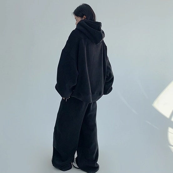 【上下別売り】Relaxed Simple Fleece Hooded Jacket ＆ Pants Set-up OS2077