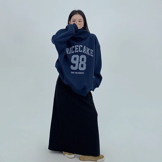 Turtleneck Number Logo Oversize Sweat OS2069