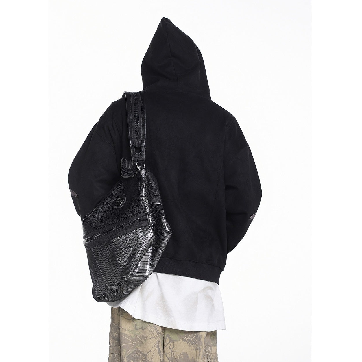 Embroidered Zipper Suede-Like Sweat Parka MW10391