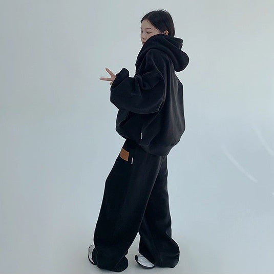 【上下別売り】Relaxed Simple Fleece Hooded Jacket ＆ Pants Set-up OS2077