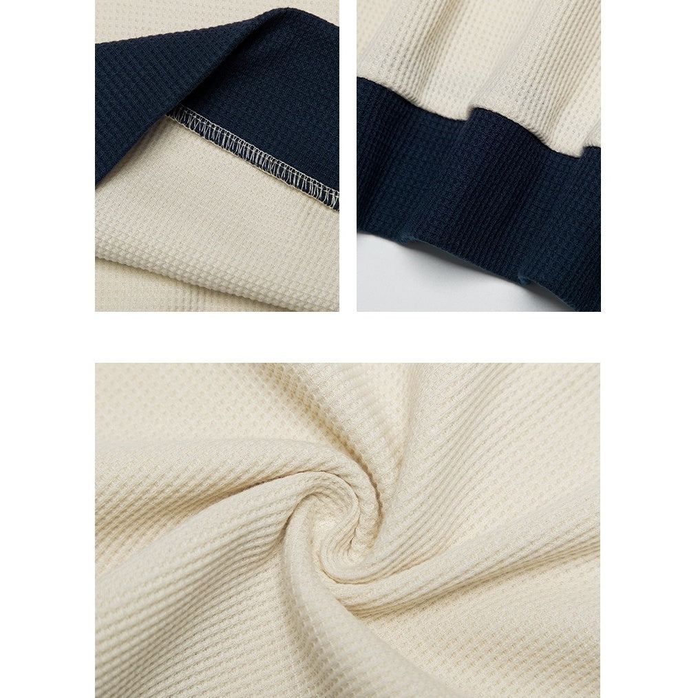 Line Sleeve Waffle Long Sleeve T-Shirt HH7001