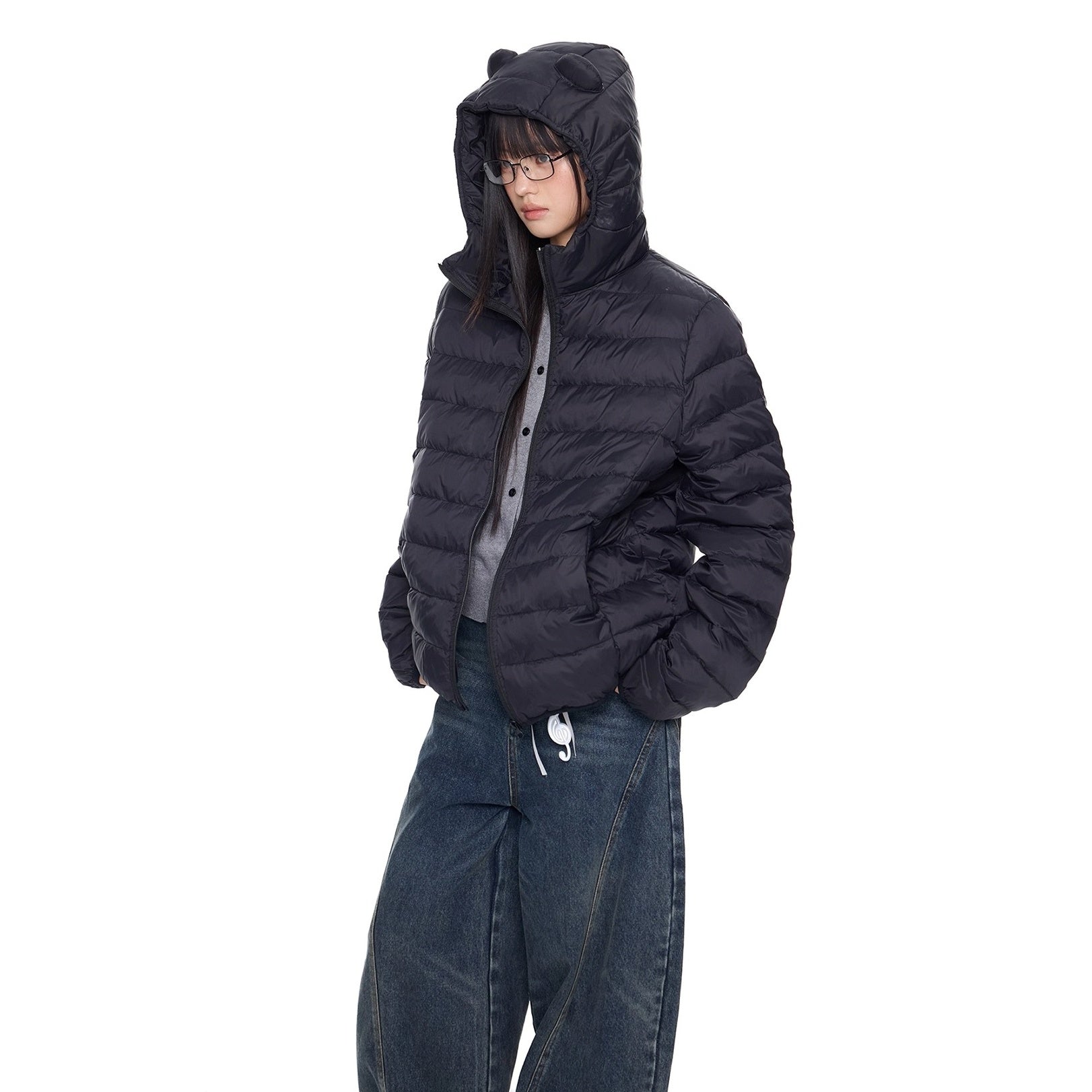 Bear Ears Hooded Down Jacket EZ291