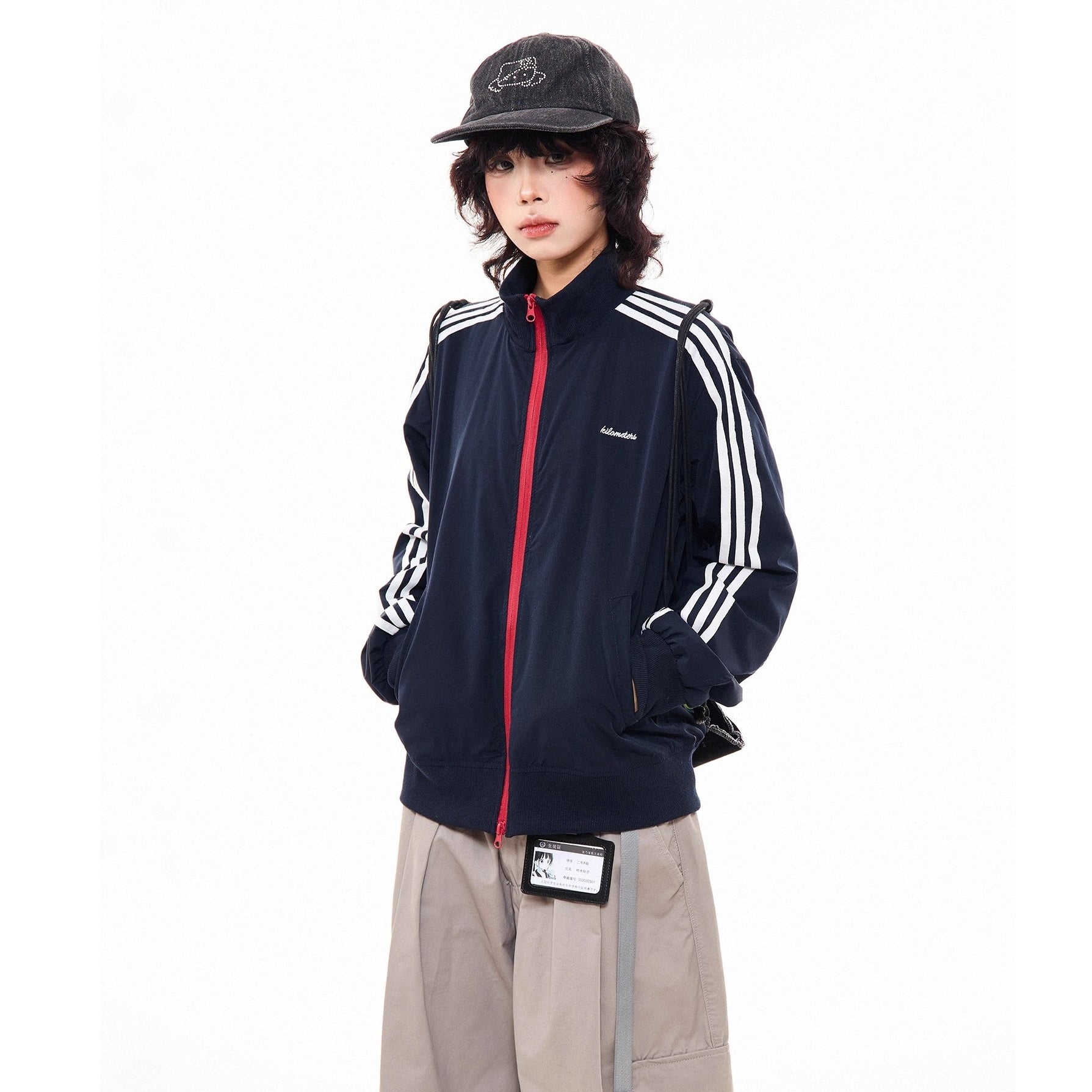 Three-bar Contrast Track Jacket MW10278