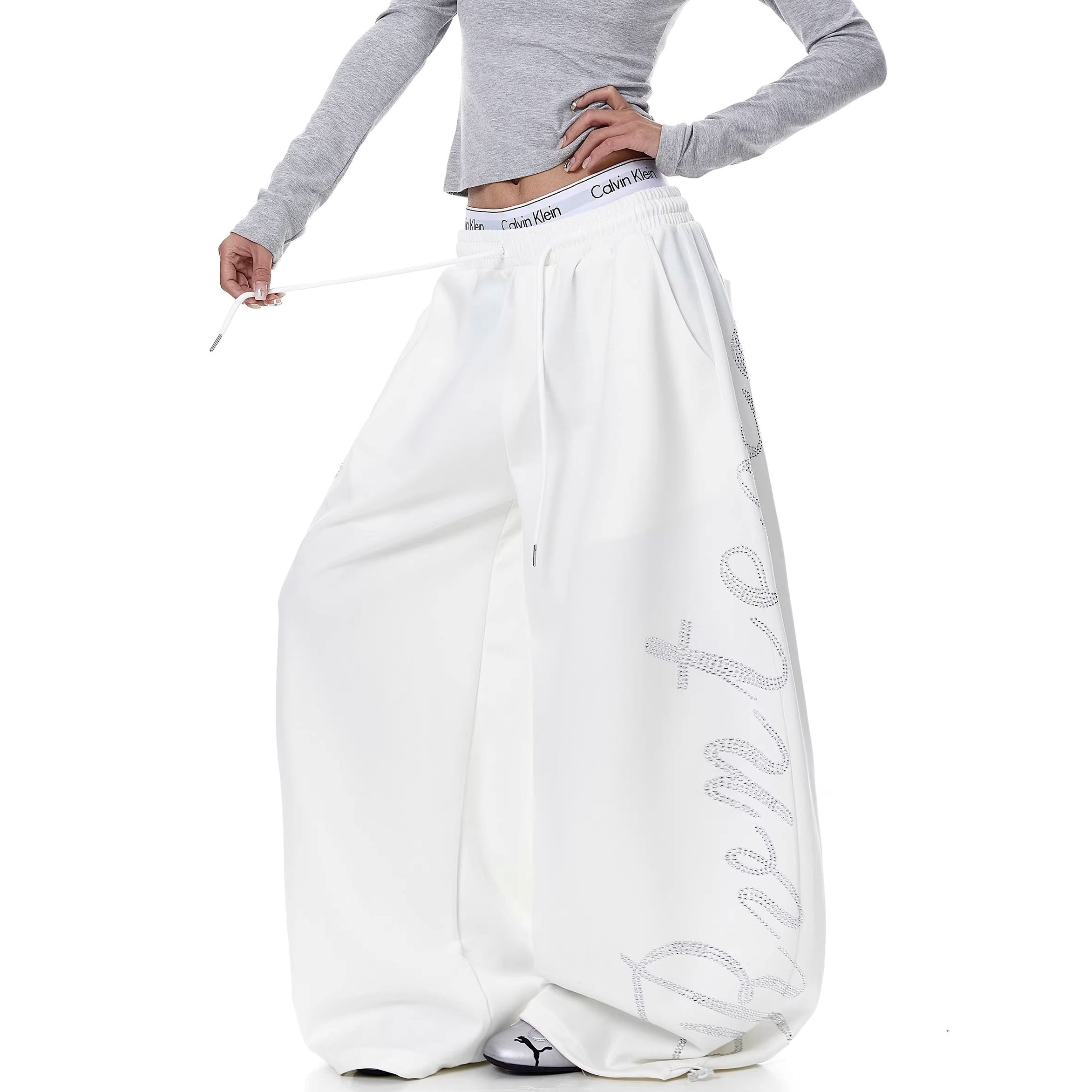 ラインストーンスウェットパンツ MW10331