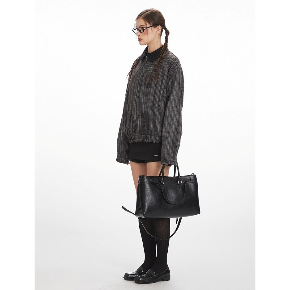 Reversible Contrast Plaid Zip Jacket NR7001