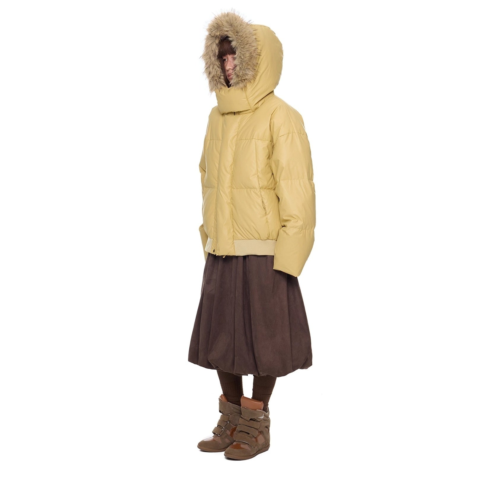 Volume Fur Collar Hooded Down Jacket EZ295