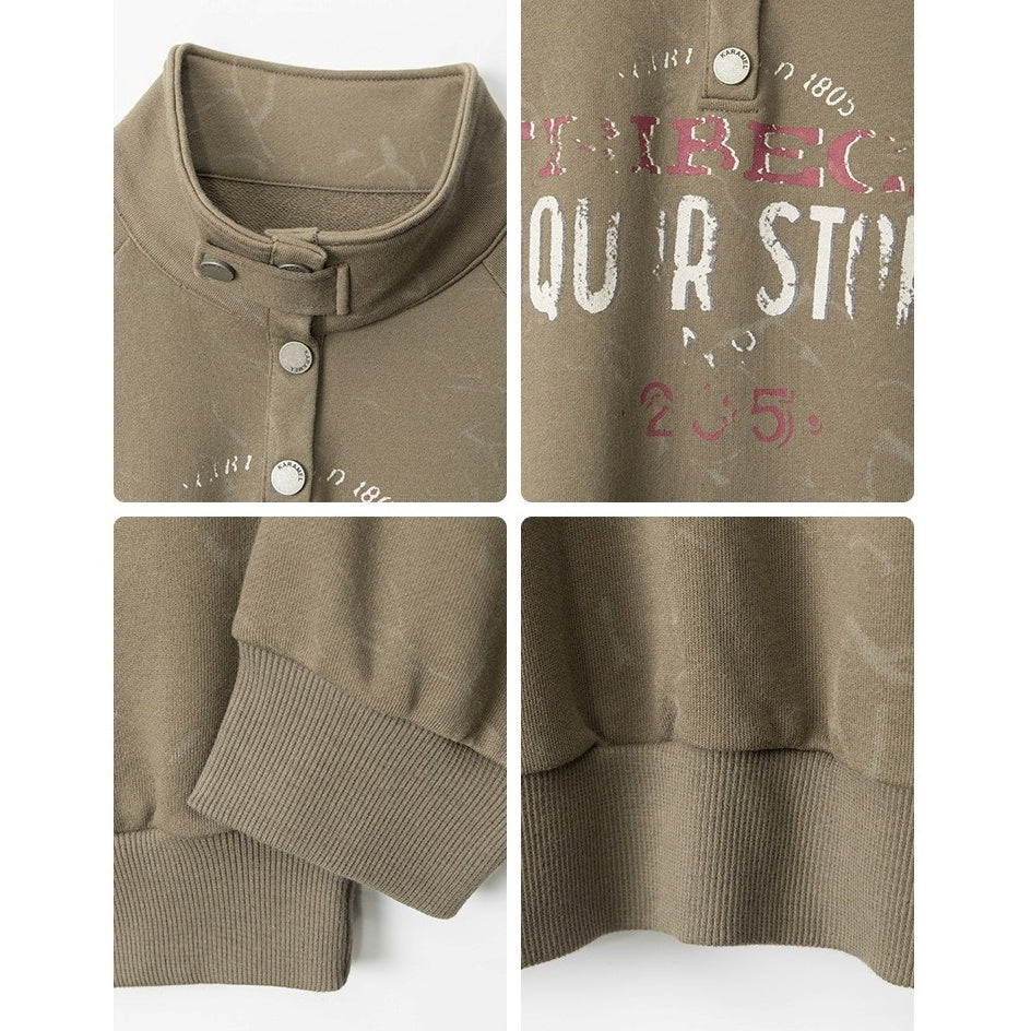 Mock Neck Print Sweat NR7007