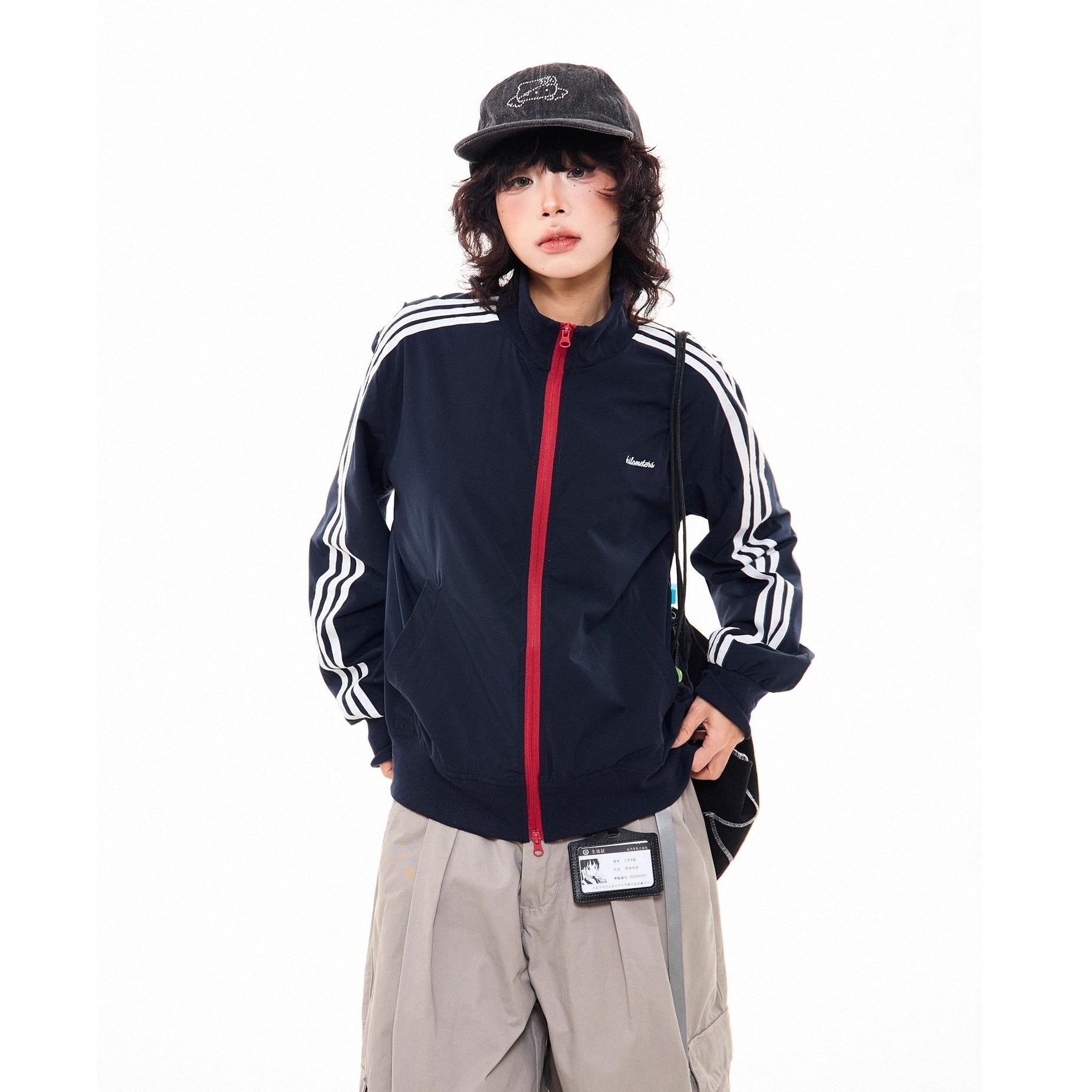 Three-bar Contrast Track Jacket MW10278