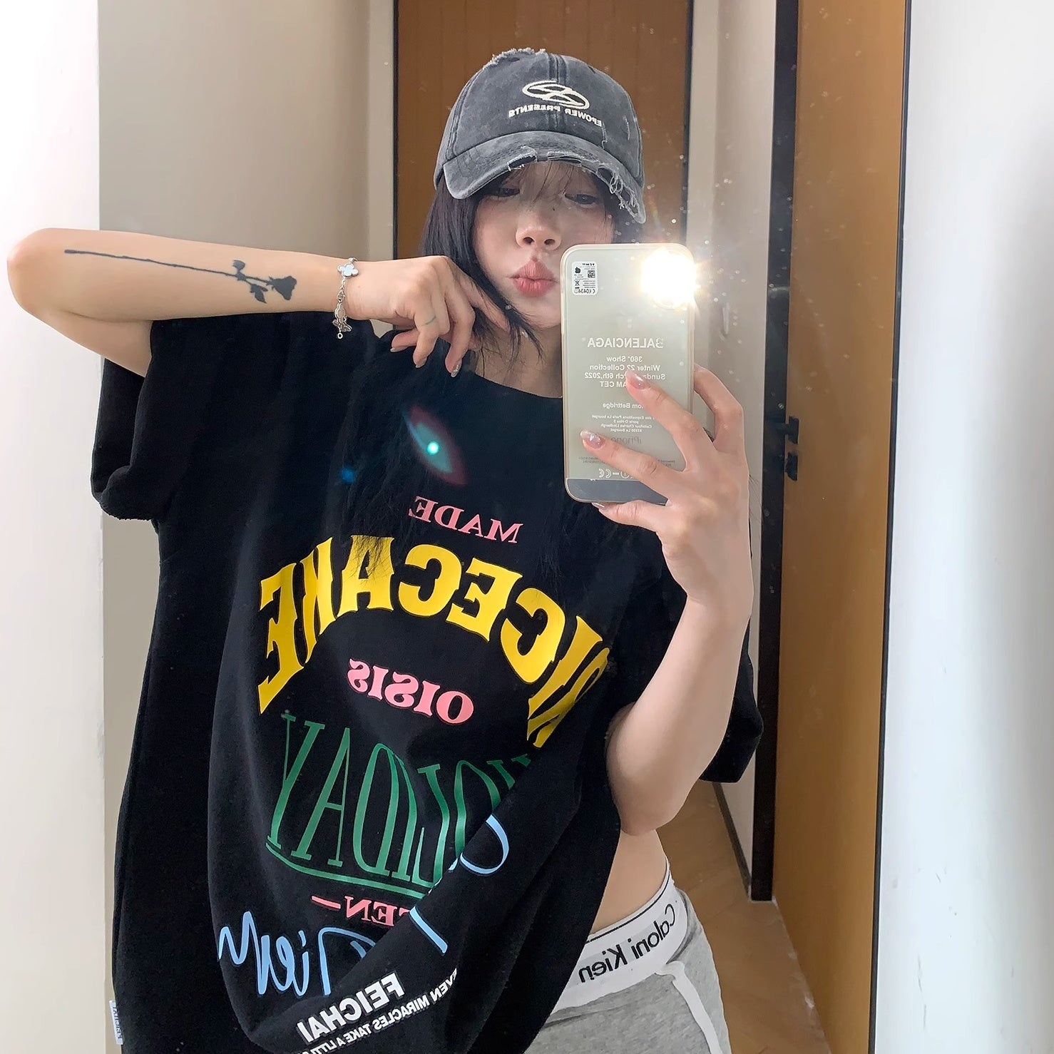 Color Letter Print T-Shirt MW10141