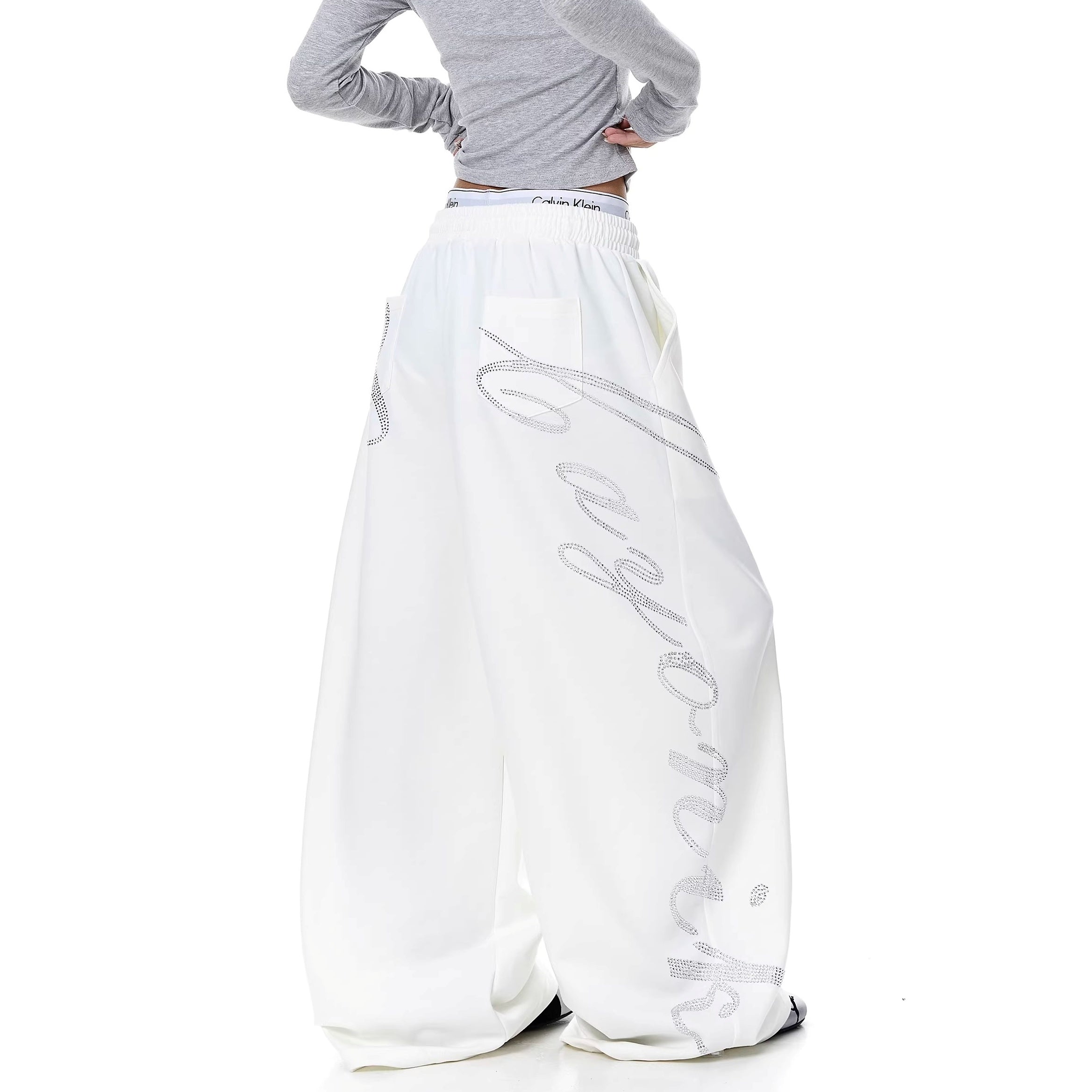 ラインストーンスウェットパンツ MW10331