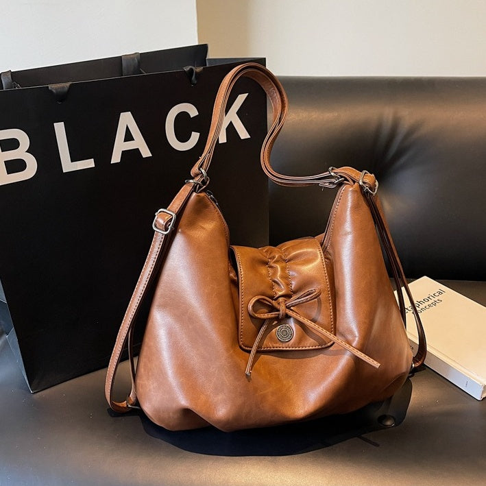 Vintage Like PU Leather Shoulder Bag BA045