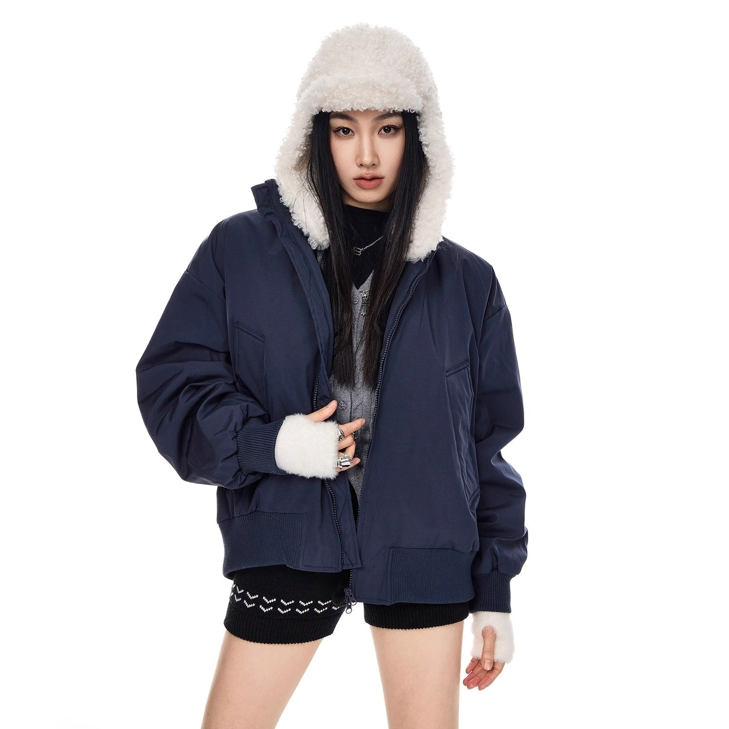 Stand Collar Down Blouson IC9120