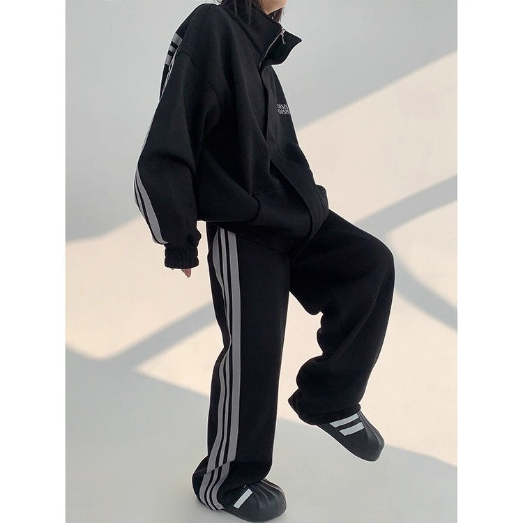 【上下別売り】 Stand Collar Sweat Jacket & Straight Pants Set-up OS2058