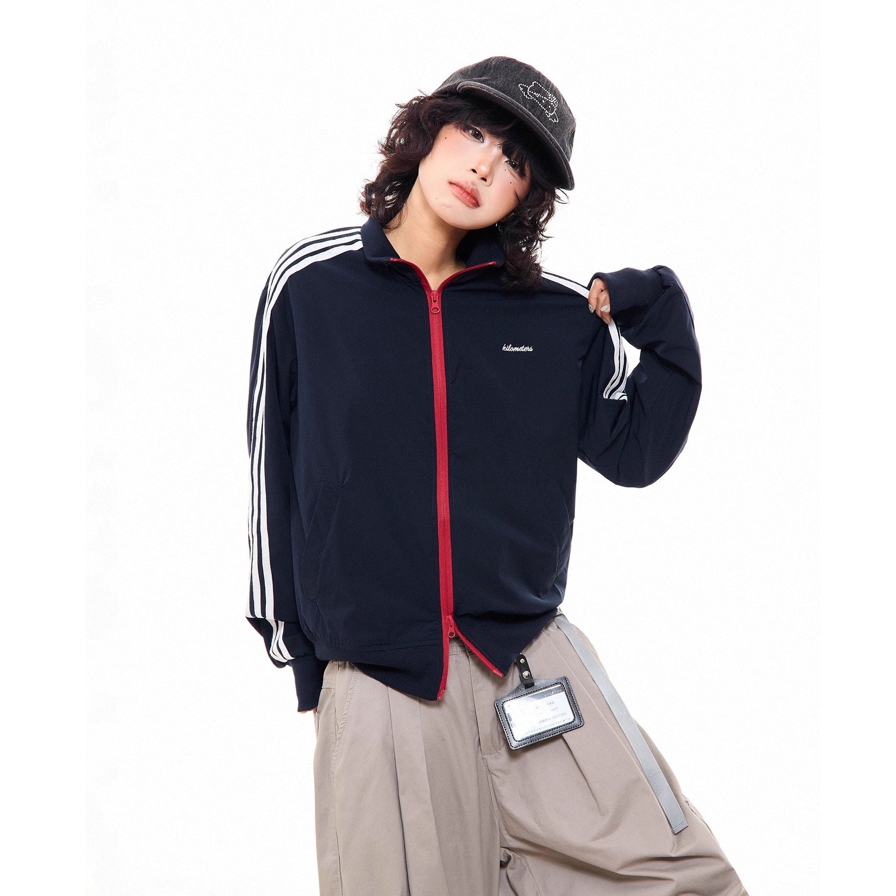 Three-bar Contrast Track Jacket MW10278