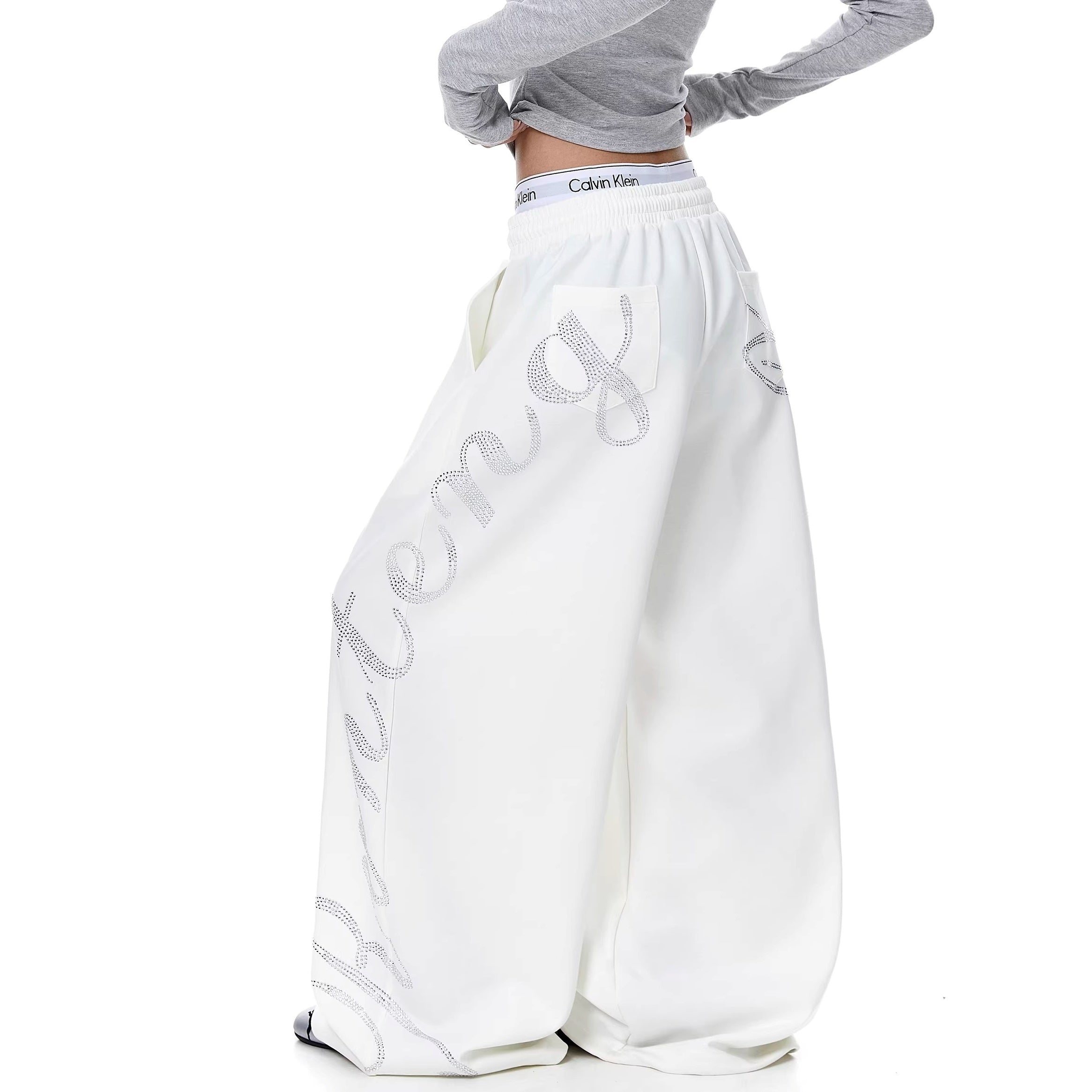 ラインストーンスウェットパンツ MW10331