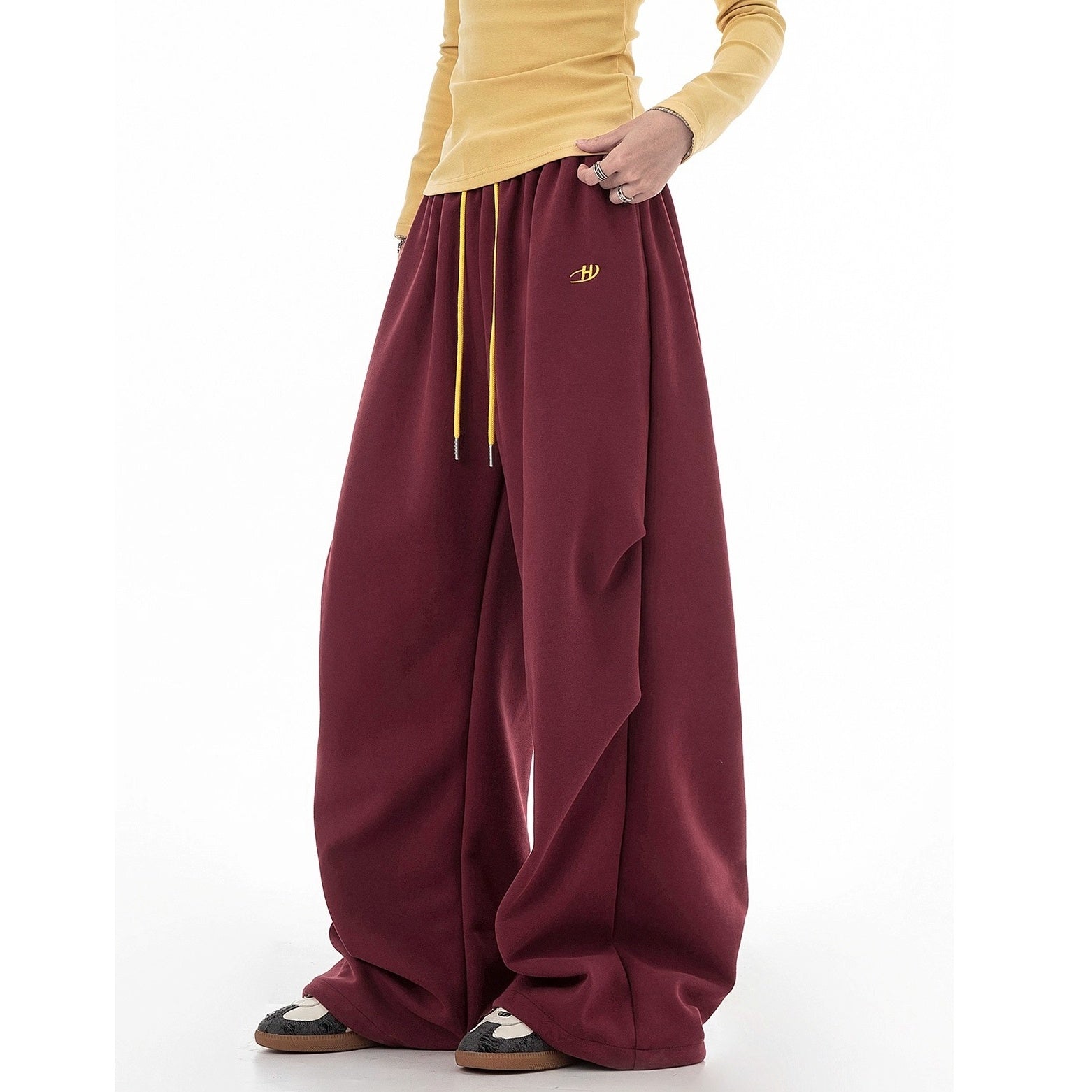 Tuck Drape Wide-leg Sweat Pants IC9116