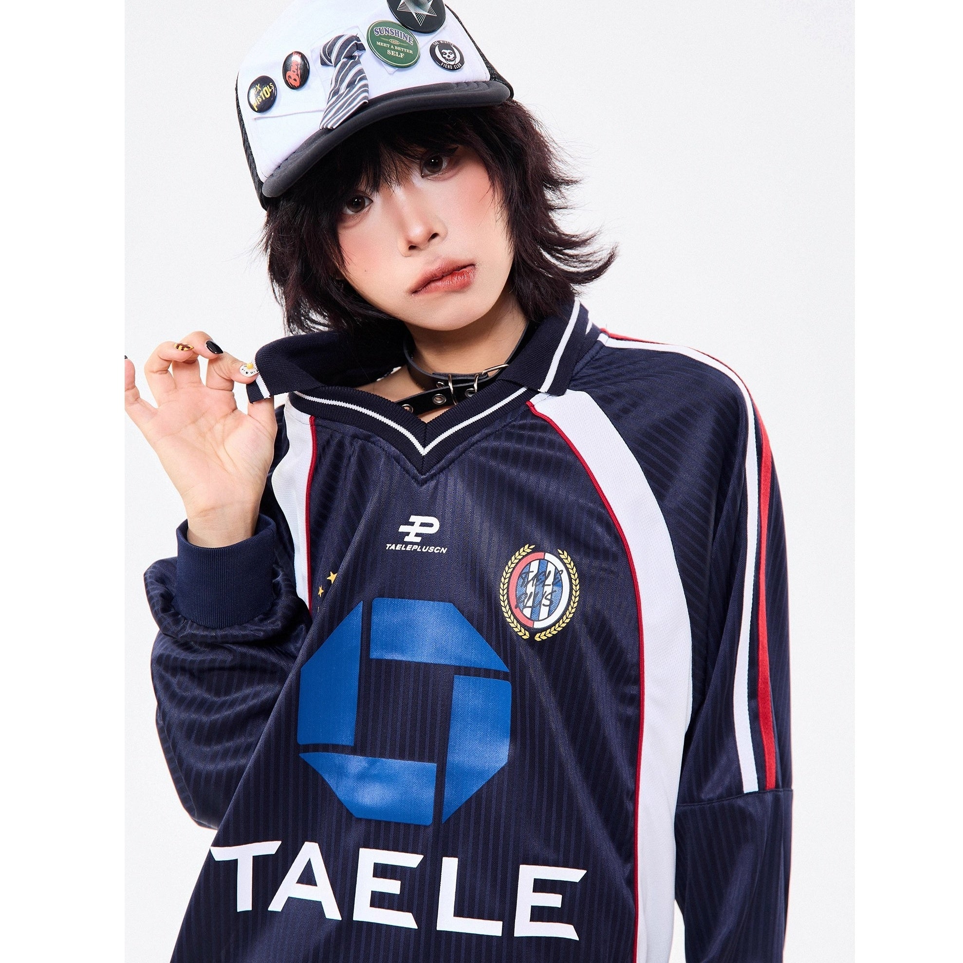 Campus Style Polo Collar Stripe Sports Shirt MW10258