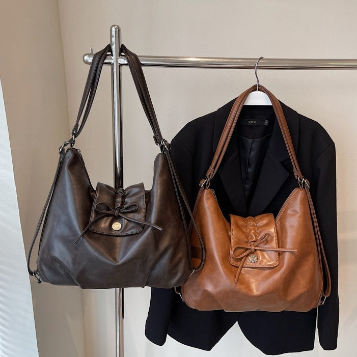 Vintage Like PU Leather Shoulder Bag BA045