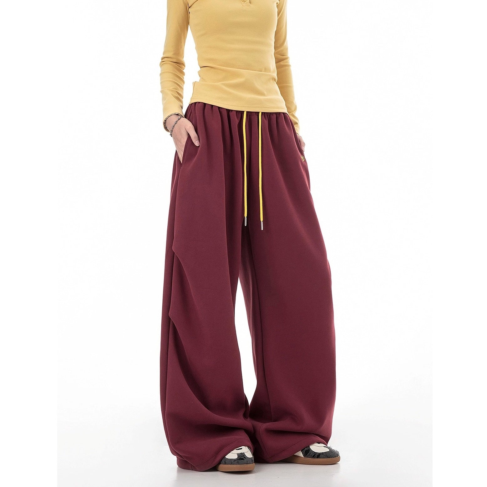Tuck Drape Wide-leg Sweat Pants IC9116