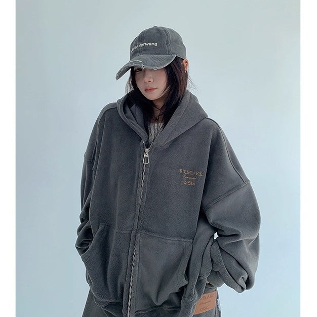 【上下別売り】Relaxed Simple Fleece Hooded Jacket ＆ Pants Set-up OS2077
