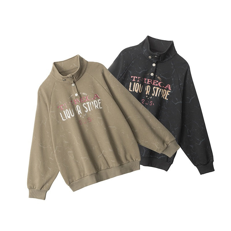 Mock Neck Print Sweat NR7007