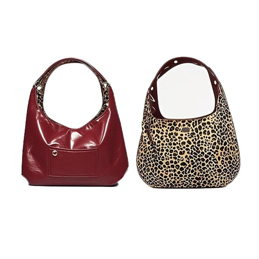 Leopard Print Reversible Shoulder Bag MW10107