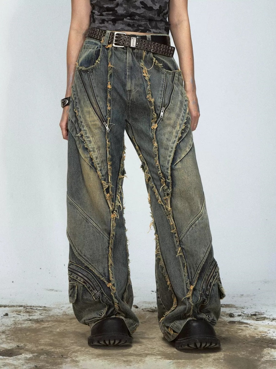 Heavy Industries Destruction Raw Edge Panelled Jeans PS7006