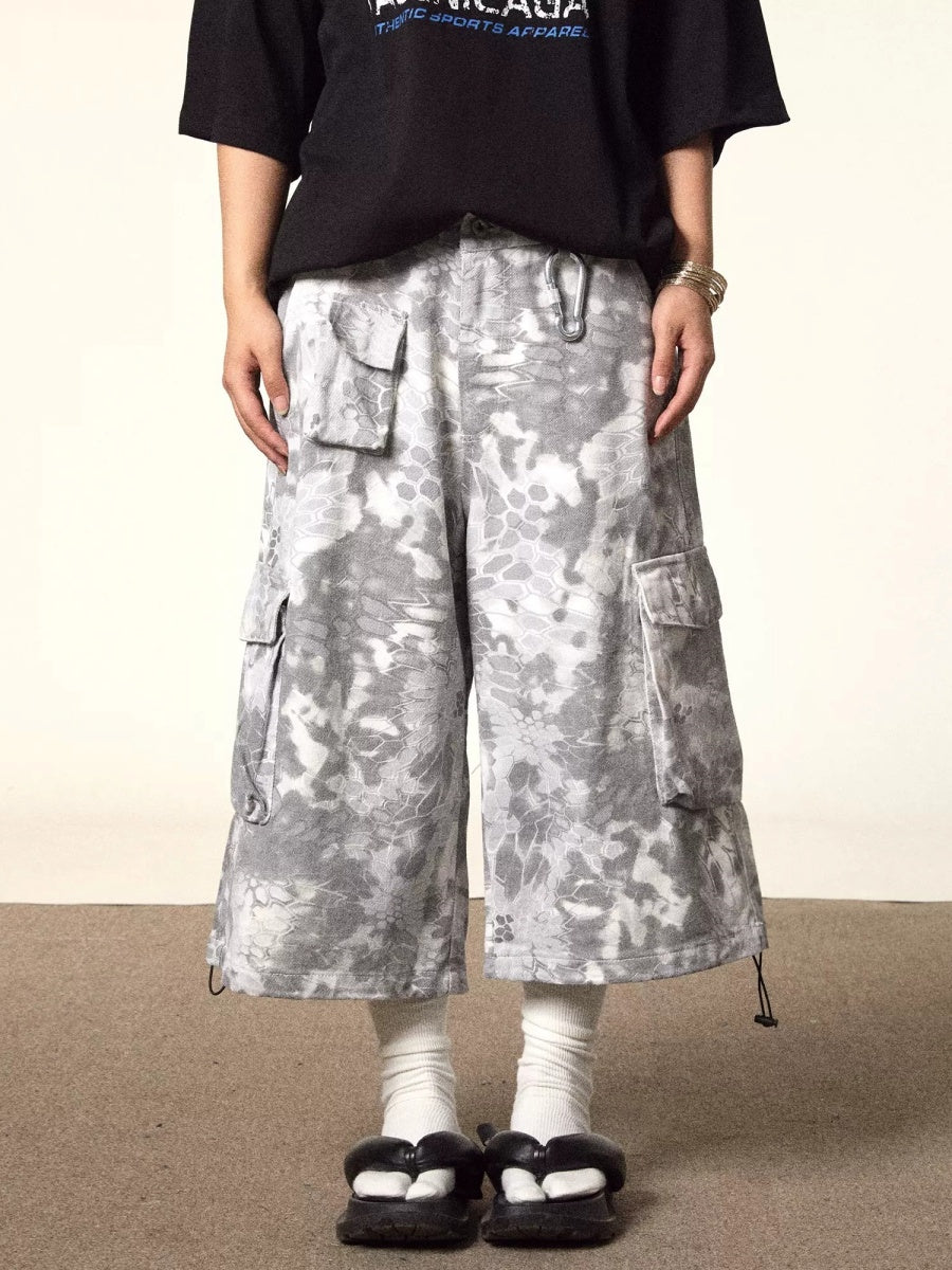 Mesh Camouflage Loose Cropped Pants BB7025