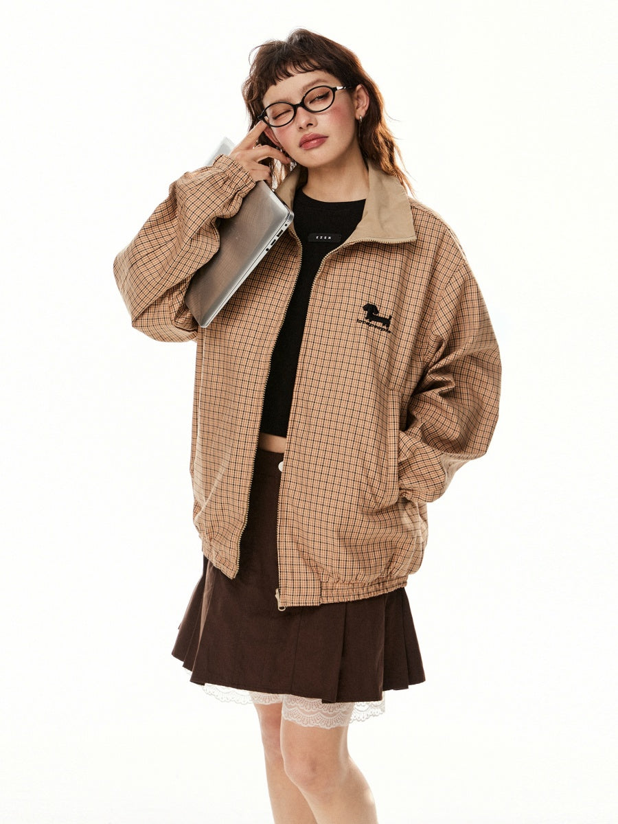 Embroidery Reversible Stand Collar Jacket EZ237