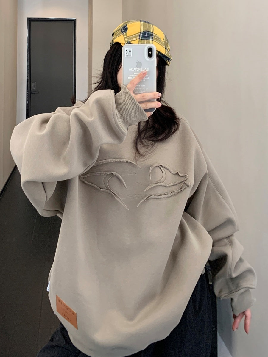 Patch Embroidery Crew Neck Sweat MW9504