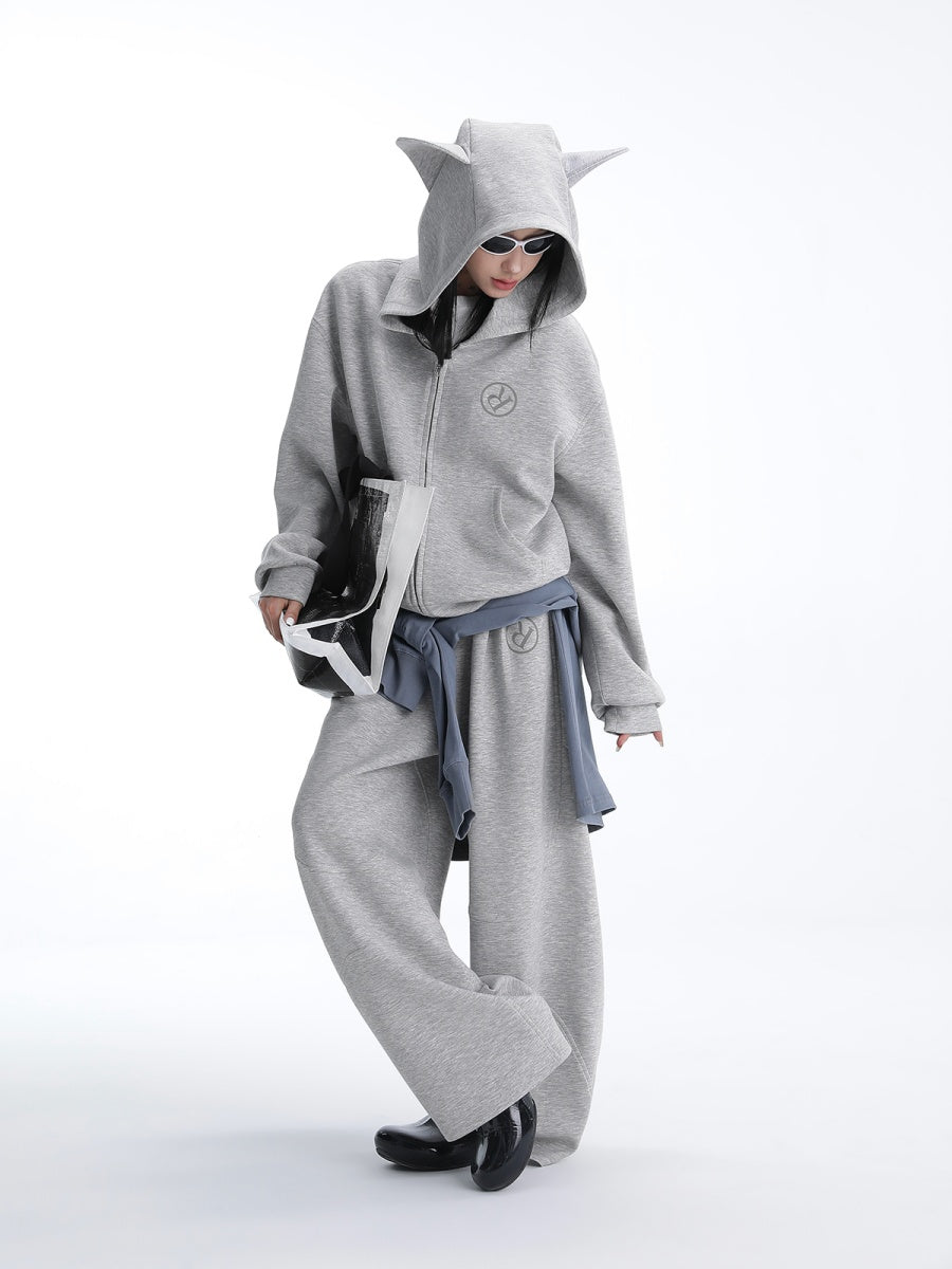 【上下別売り】Ear Design Zip Hooded Sweat & Long Pants AC7058