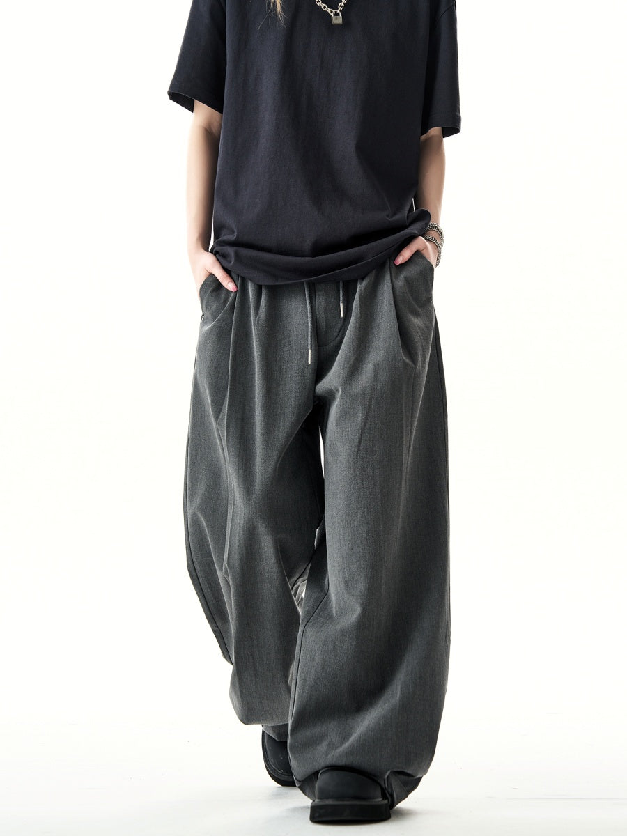 Relaxed Waist Tuck Wide-leg Straight Pants HG7135