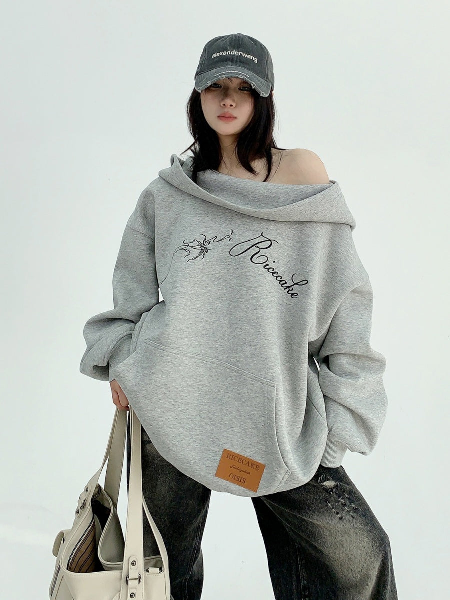 Scoop Neck Hooded Diagonal Sweat MW9845