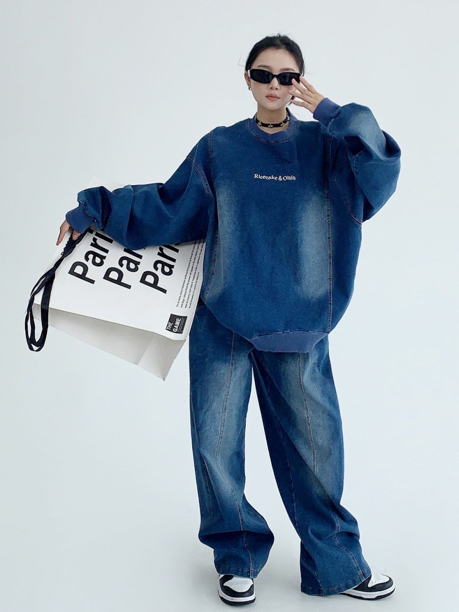 【上下別売り】Denim Sweat Shirt & Pants Set-up MW9887