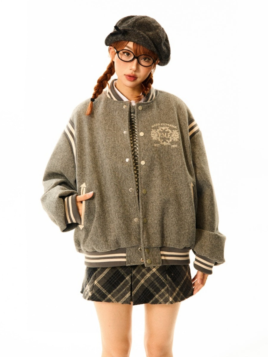 College Style Line Baseball Jacket MW9525