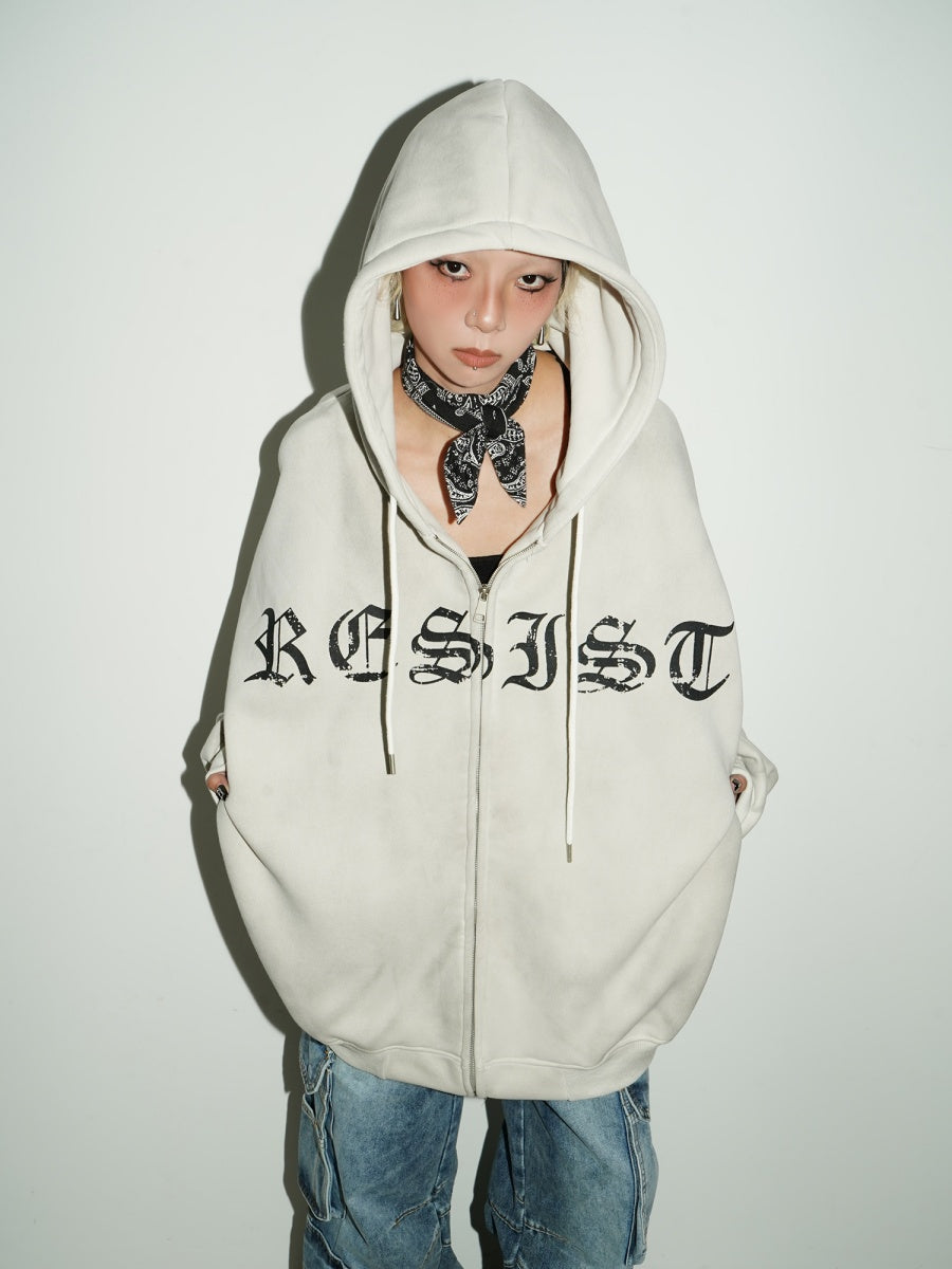 Mud Dyeing Distressed Hooded Sweat MW9806