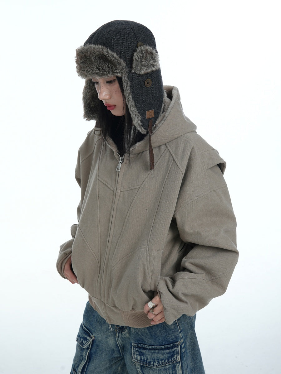 Flange Shoulder Plush Liner Hooded Parka MW9678