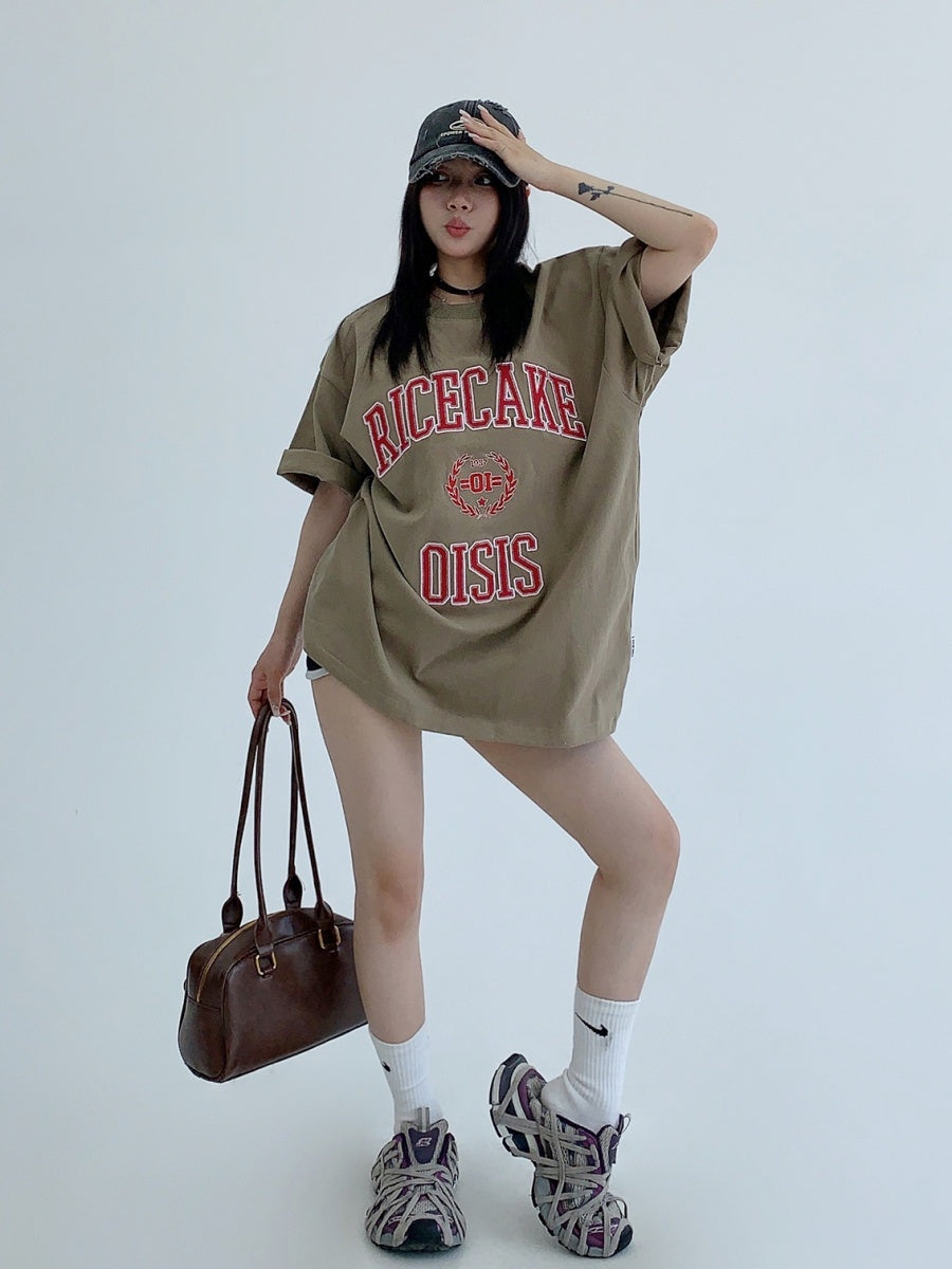 Patch Embroidery Oversize T-shirt MW10069