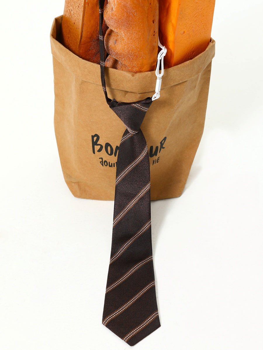 Vintage Striped & Solid Color Knotless Tie HG7153