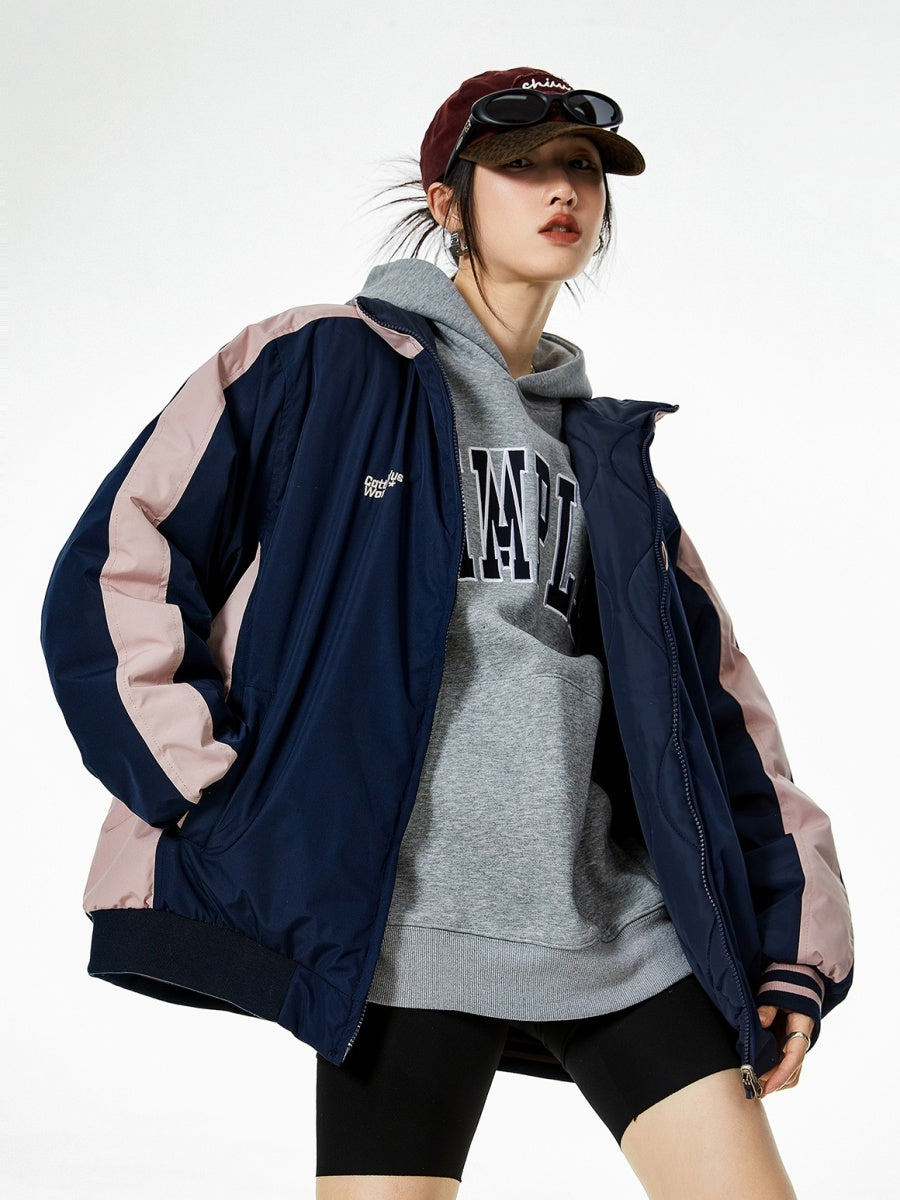 Sporty Reversible Stand Collar Quilting Jacket MW9669