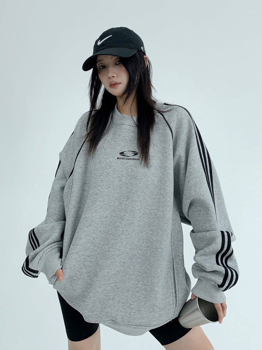 HeavyWeight Embroidery Three-Line Loose Sweat MW9506